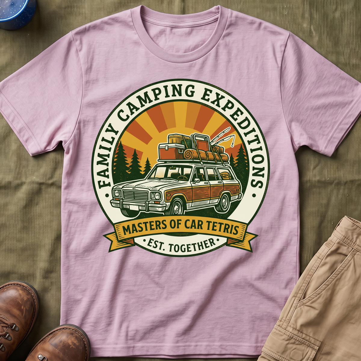 Family Camping Expeditions — Masters of Car Tetris T-Shirt