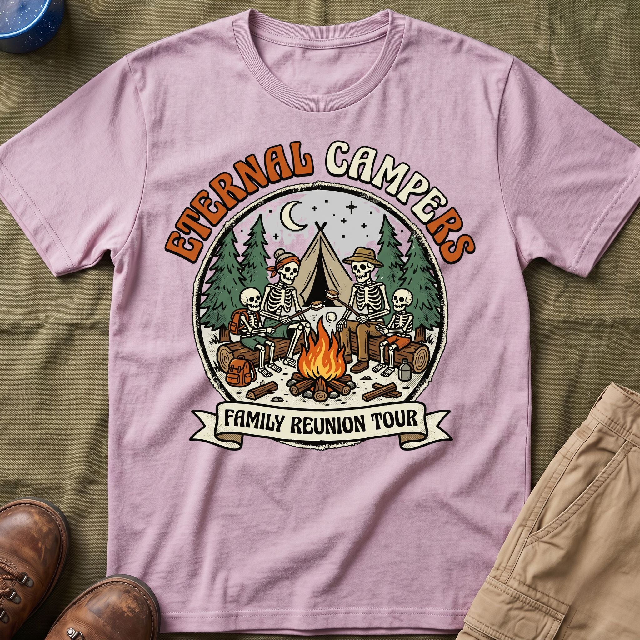 Eternal Campers — Family Reunion Tour With Skeleton T-Shirt