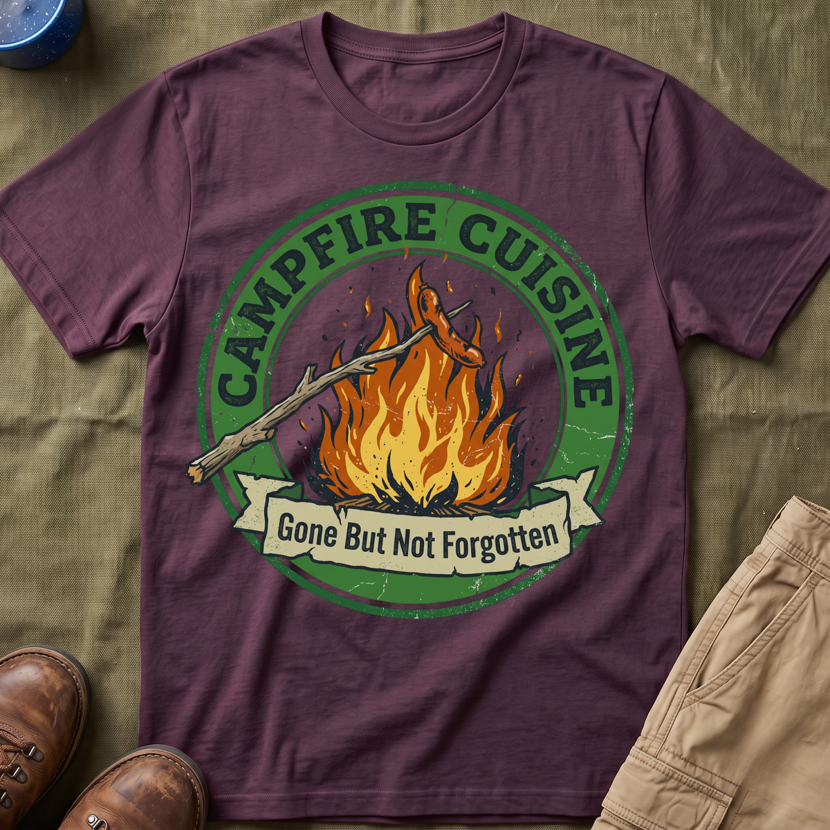Campfire Cuisine T‑Shirt — Gone But Not Forgotten T-Shirt