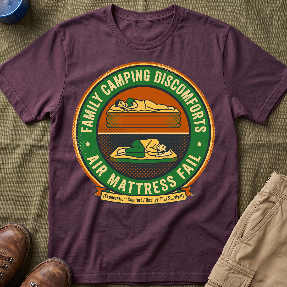 Family Camping Discomforts —  Air Mattress Fail T-Shirt