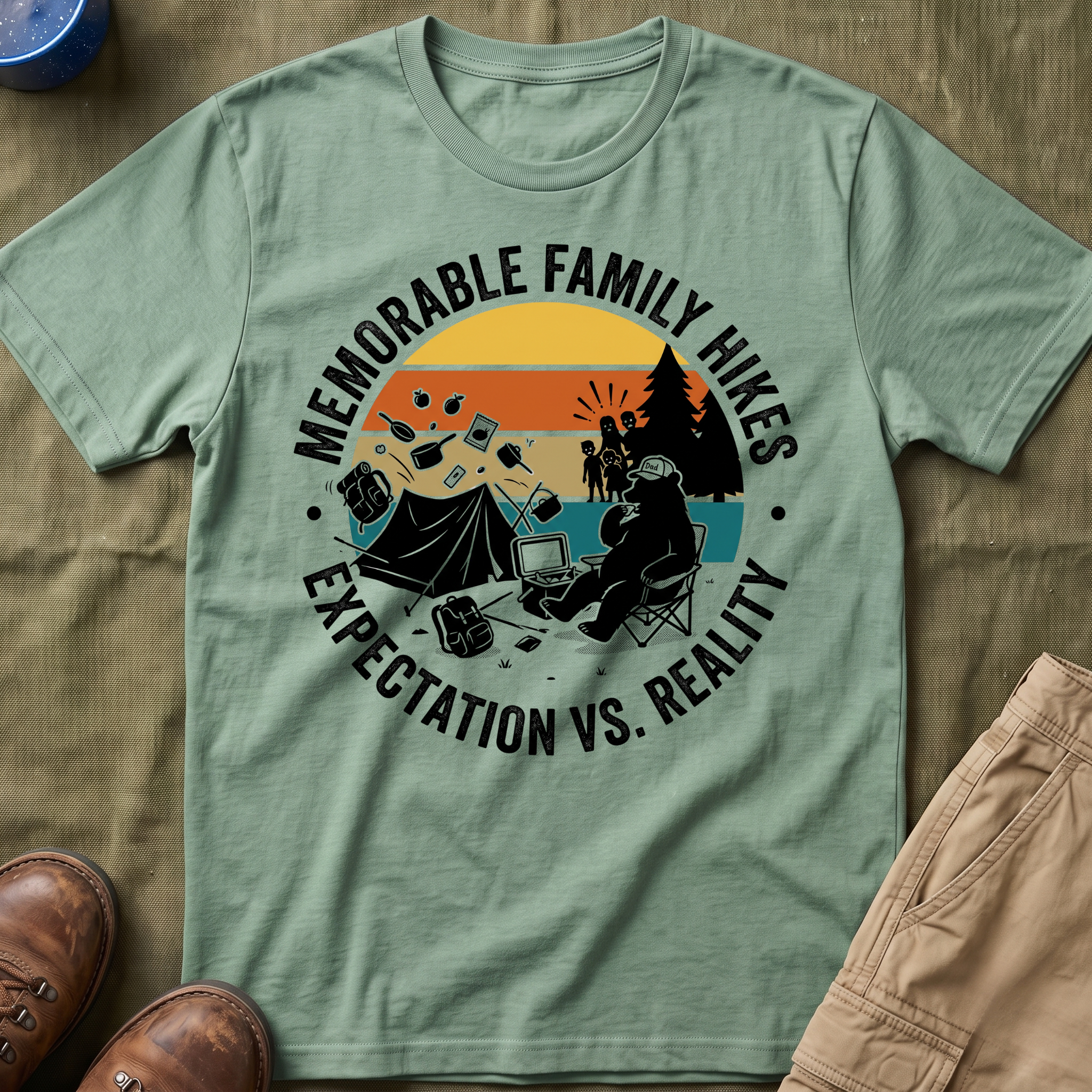 Memorable Family Hikes —  Expectation VS Reality With The Bear T-Shirt