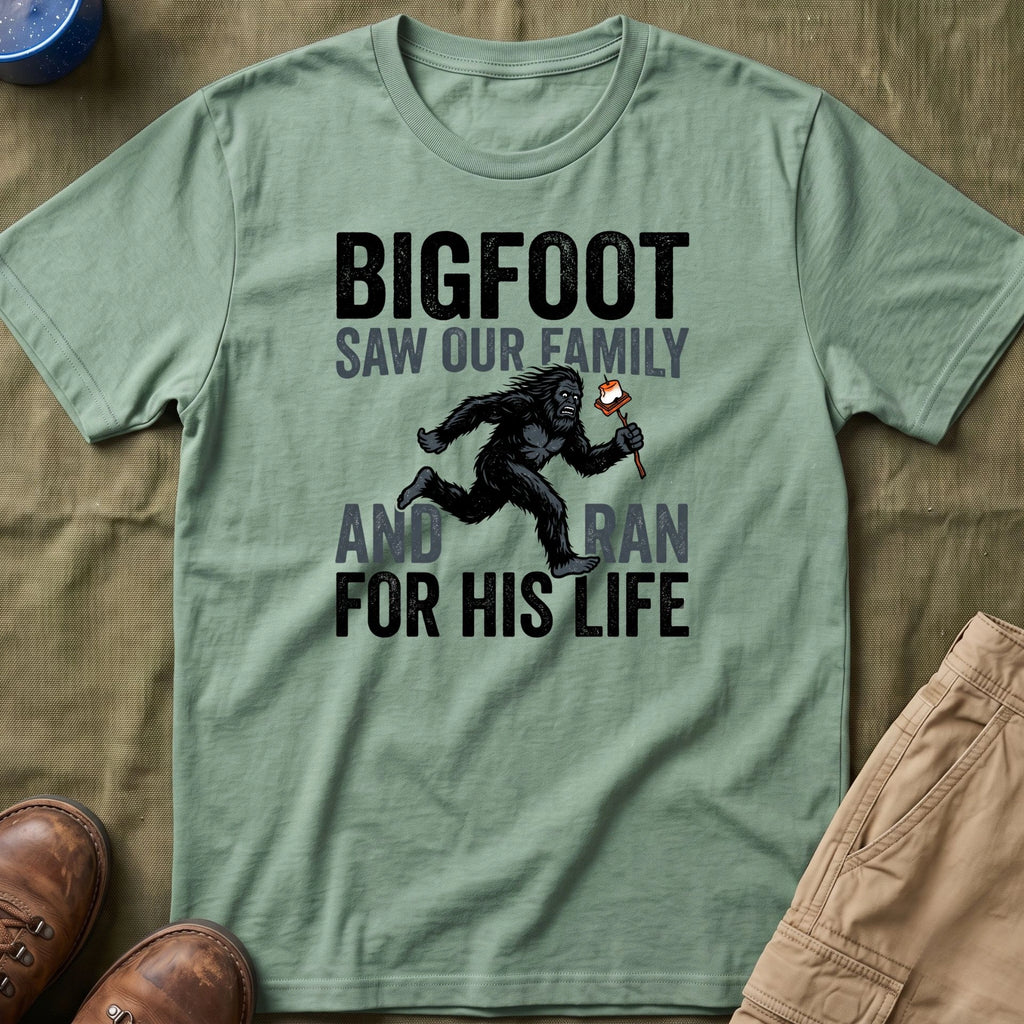 Bigfoot Saw Our Family And Ran For His Life Matching T-Shirt