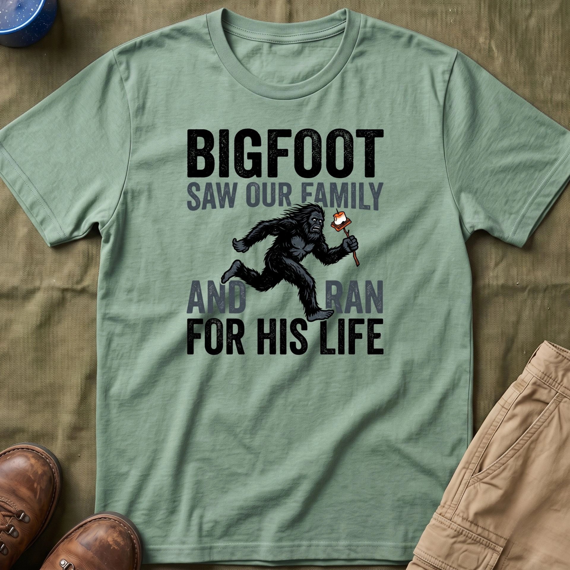 Bigfoot Saw Our Family And Ran For His Life Matching T-Shirt