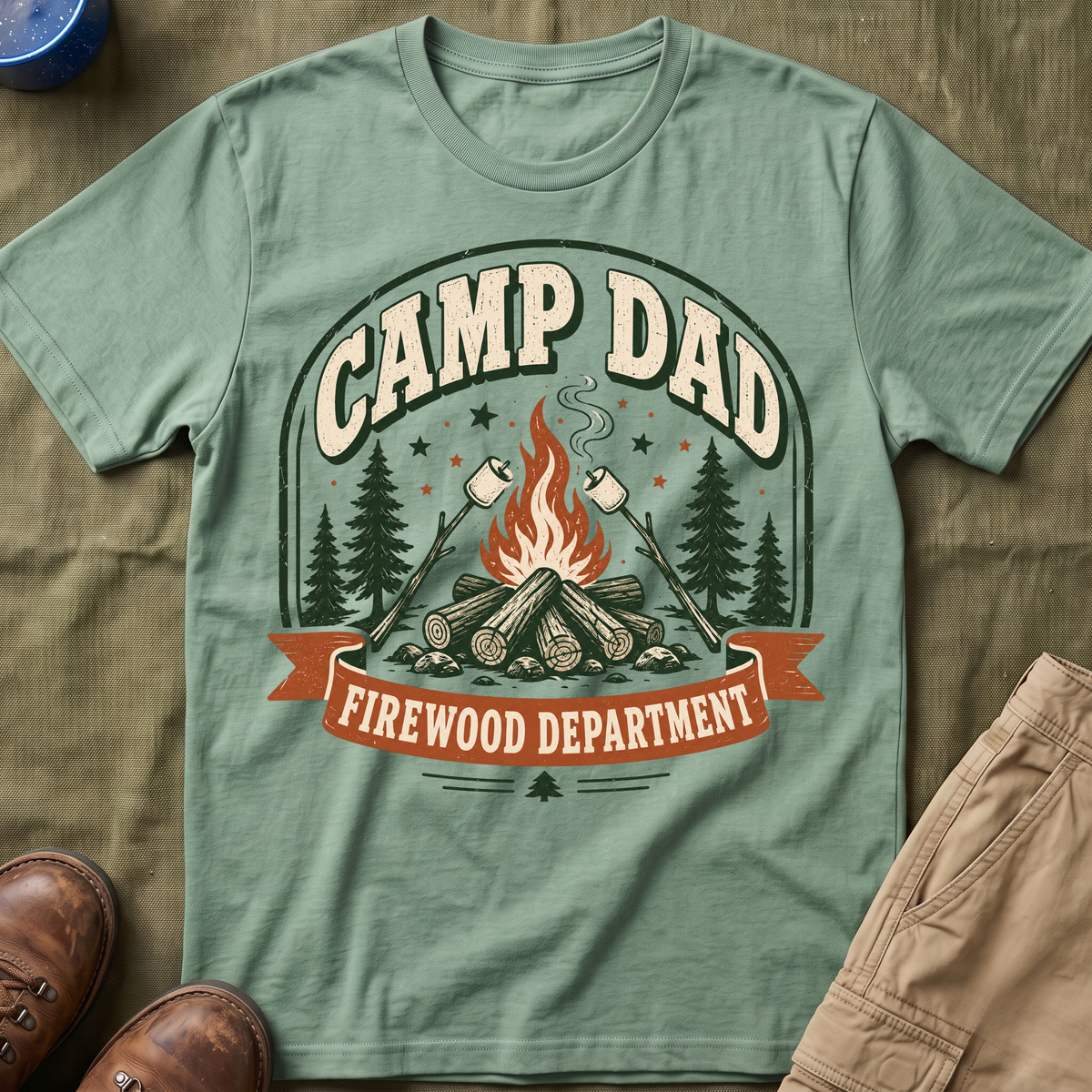 Camp Dad — Firewood Department Retro T-Shirt