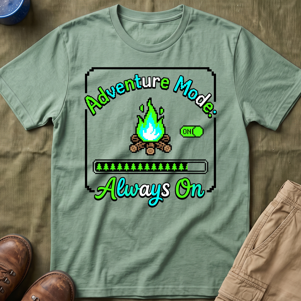 Adventure Mode Always On — 8-Bit T-Shirt
