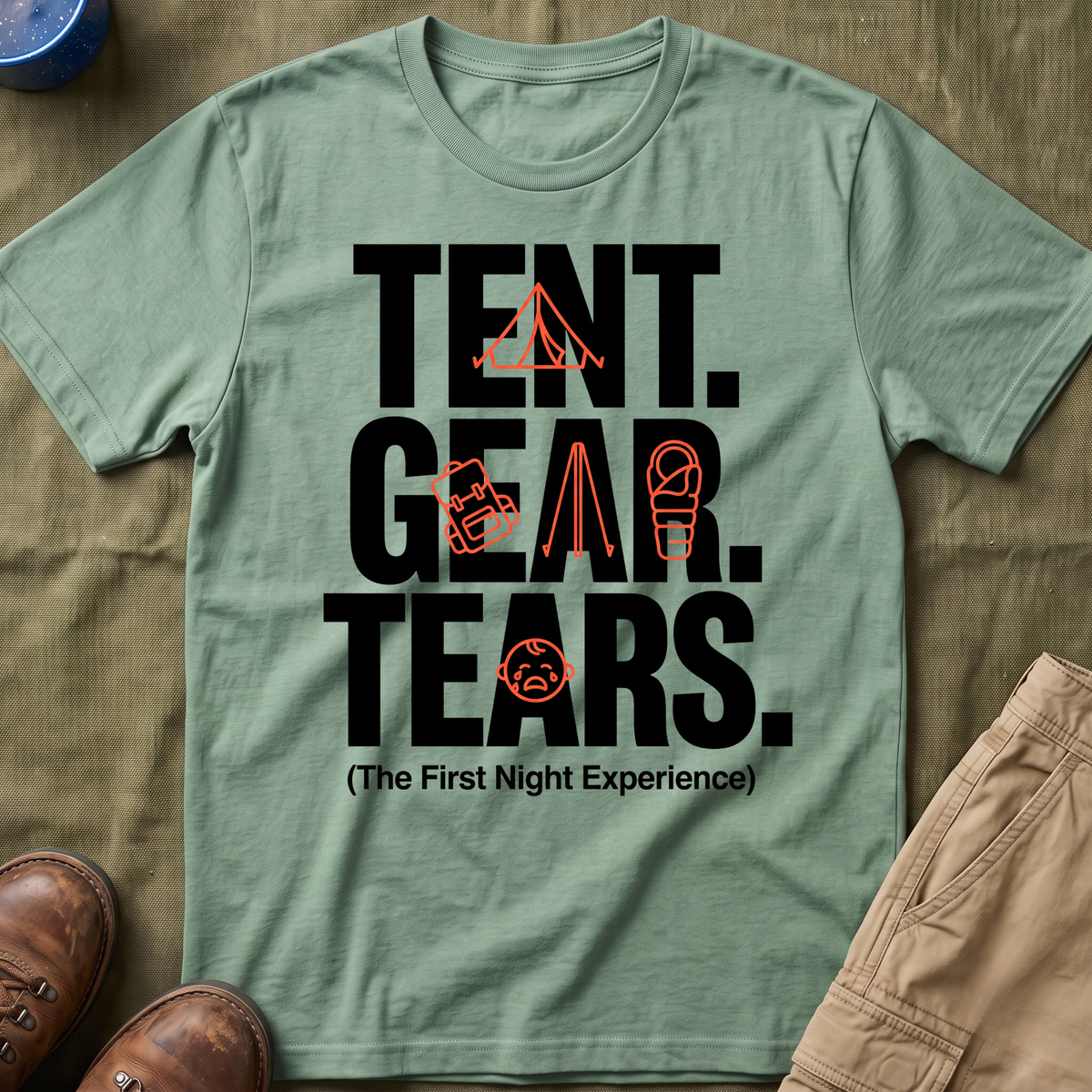 Tent Gear Tears — The First Night Experience T-Shirt