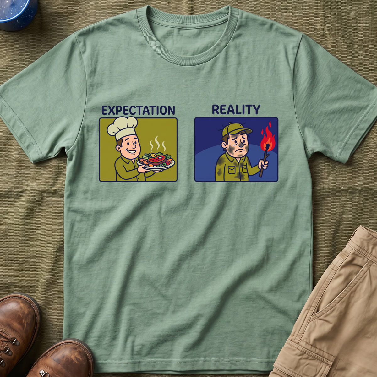 Campfire Diner Expectation vs Reality T-Shirt