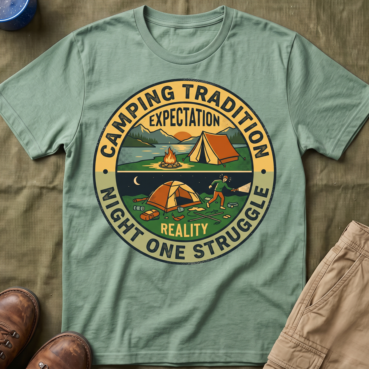 Camping Tradition — Night One Struggle Expectation Vs Reality T-Shirt