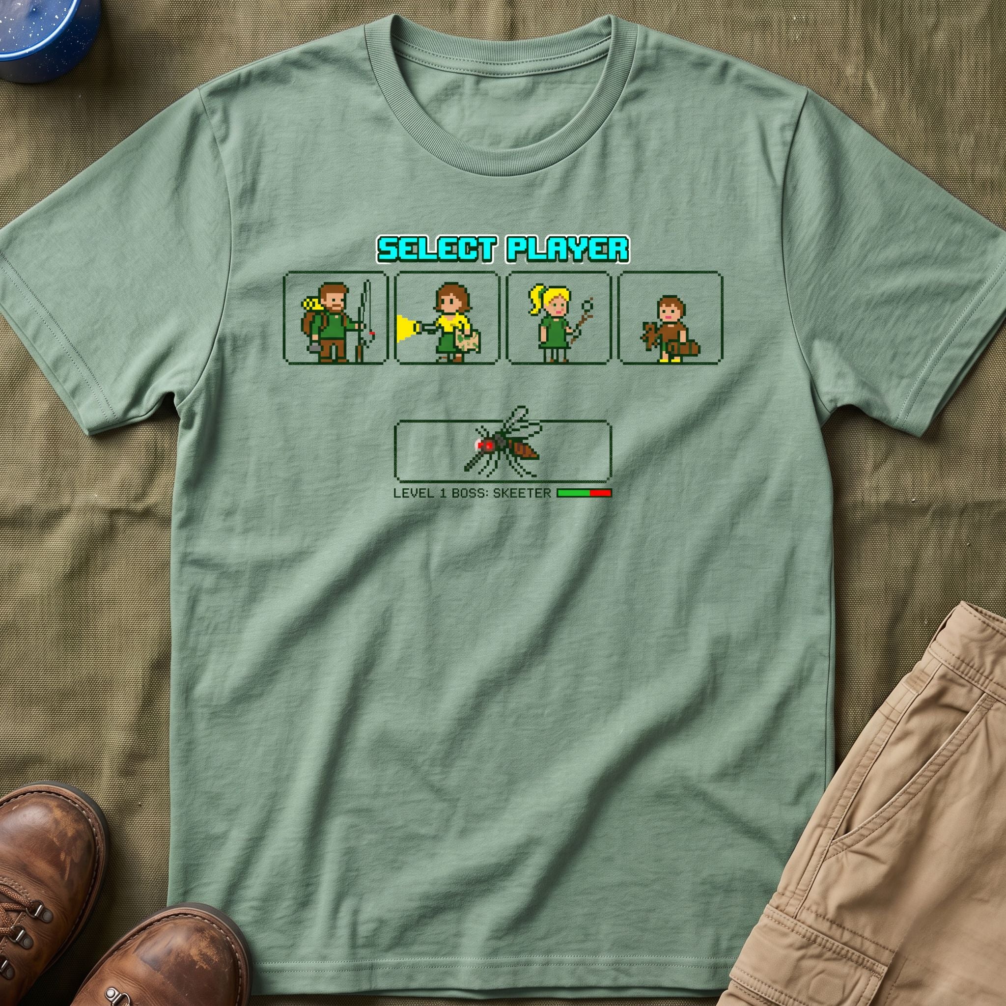 Select Player — With Mosquitoes 8-Bit T-Shirt