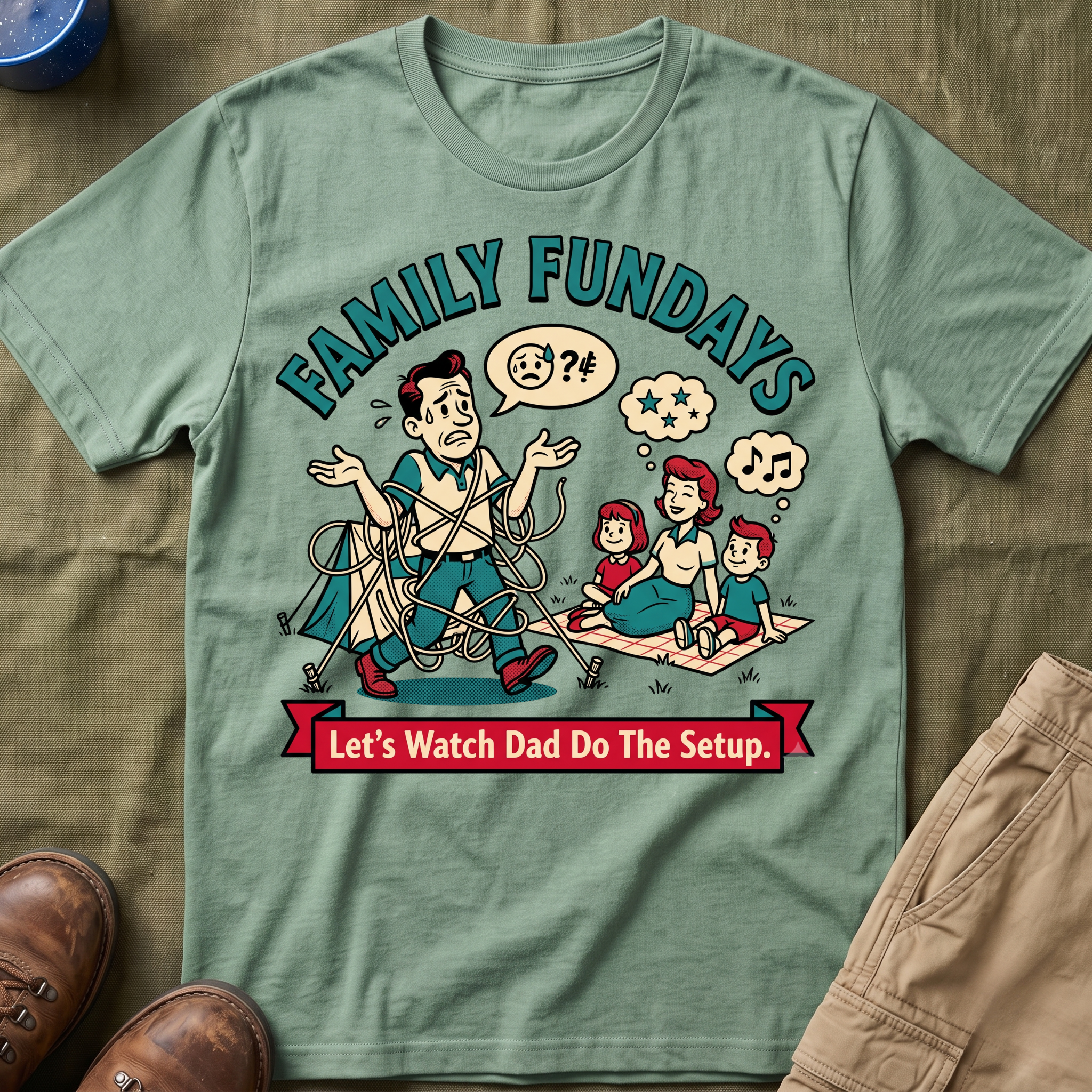 Family Fundays — Let's Watch Dad Do The Setup T-Shirt