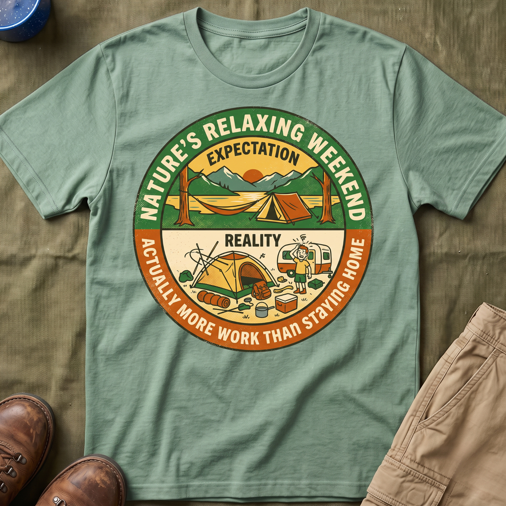 Expectation: Nature's Relaxing Weekend —  Reality: Actually More Work Than Staying Home T-Shirt