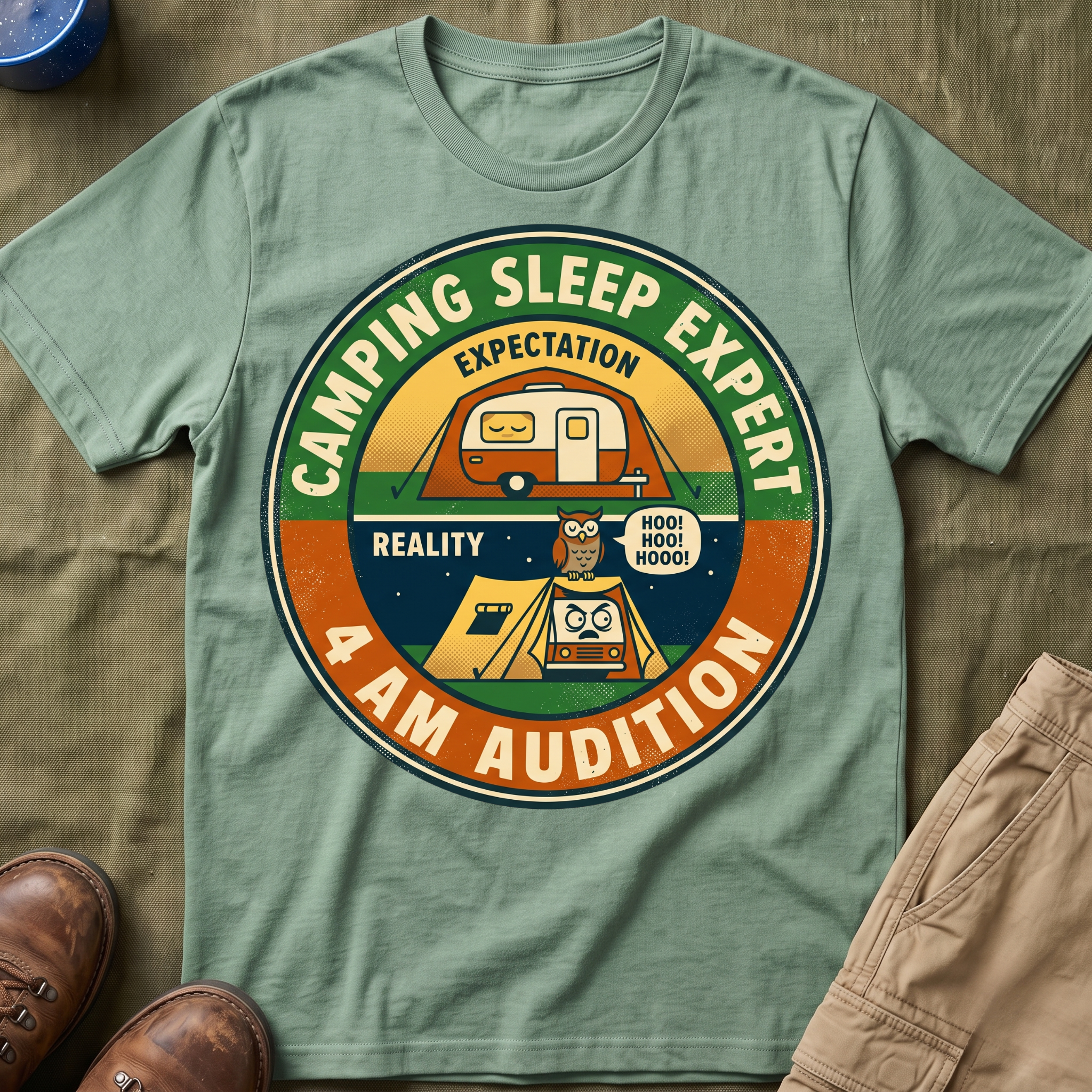 Camping Sleep Expert — 4 AM Audition T-Shirt