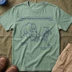 Family Camping Survival Schematic With The Bear T-Shirt