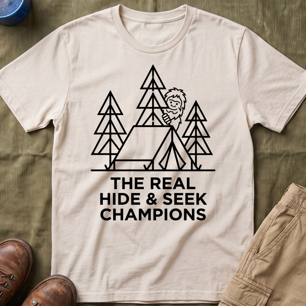 The Real Hide & Seek Champions With Bigfoot — Light Edition T-Shirt