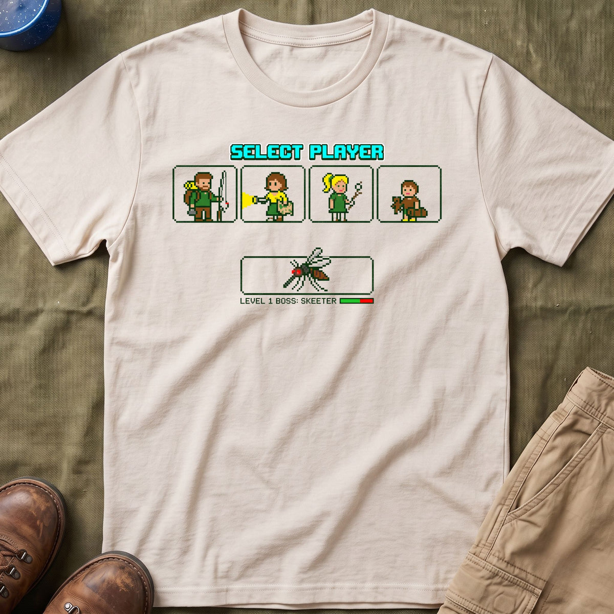 Select Player — With Mosquitoes 8-Bit T-Shirt