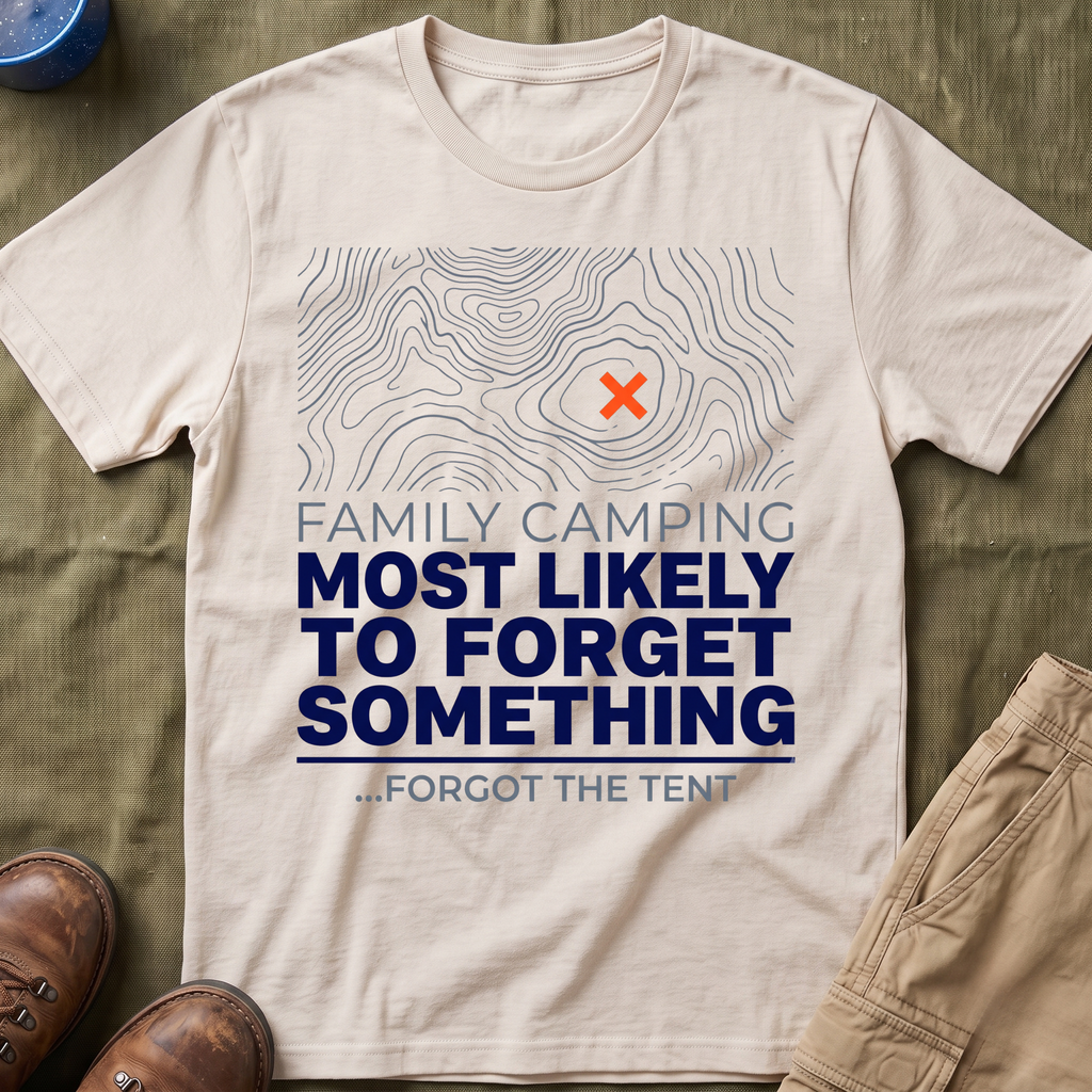 Most Likely To Forget Something Forgot The Tent — Minimalist T-Shirt