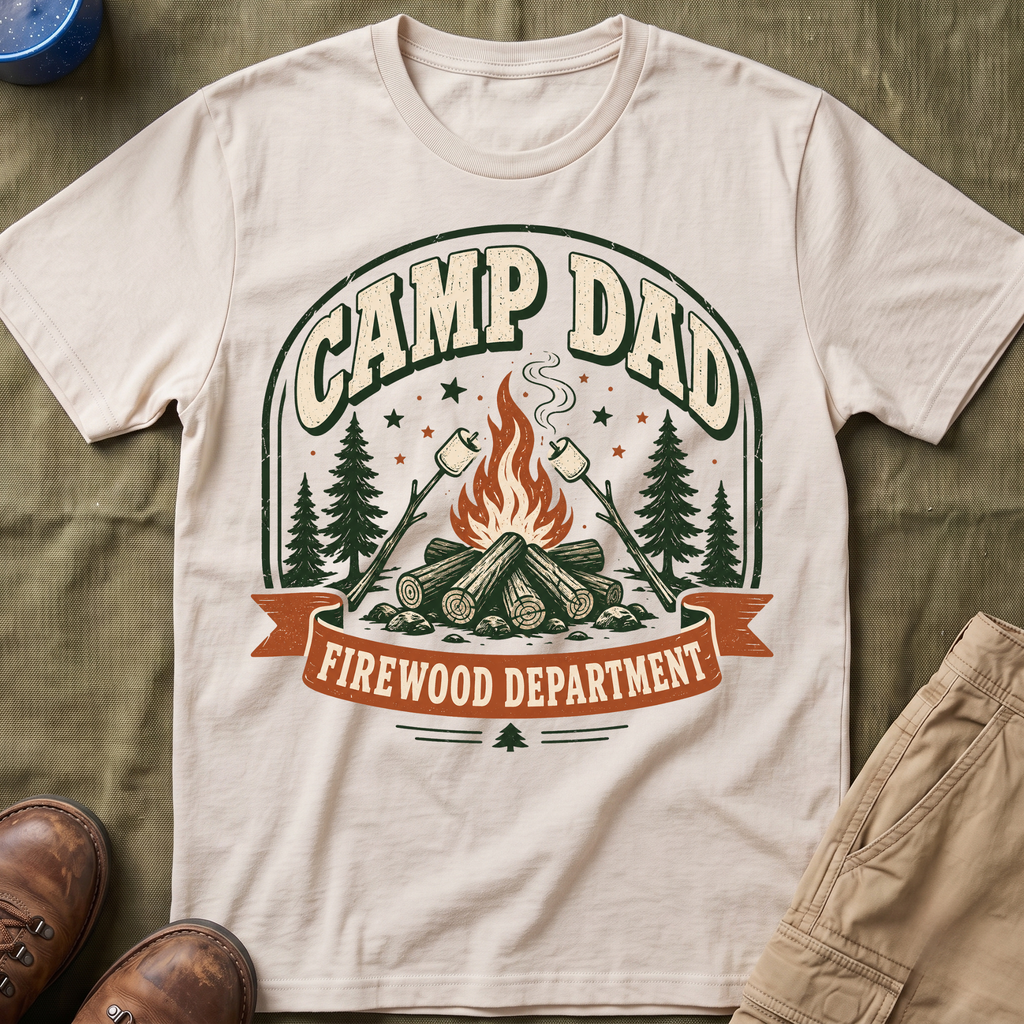 Camp Dad — Firewood Department Retro T-Shirt