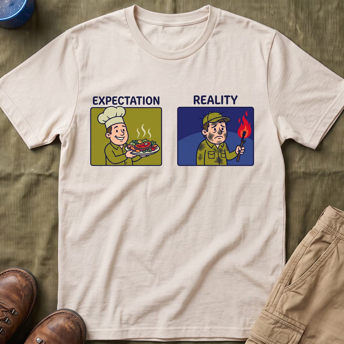 Campfire Diner Expectation vs Reality T-Shirt