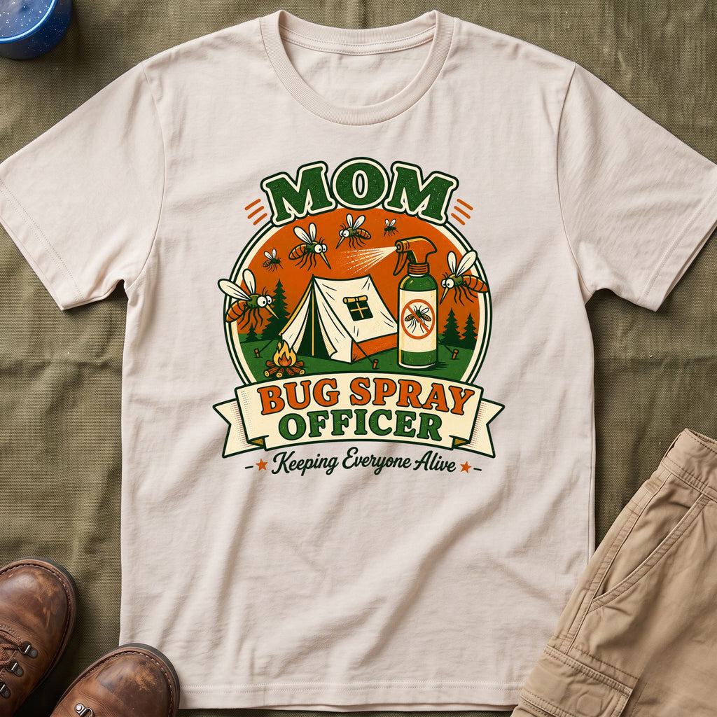 Mom — Bug Spray Officer, Keeping Everyone Alive With Mosquitoes Matching T-Shirt