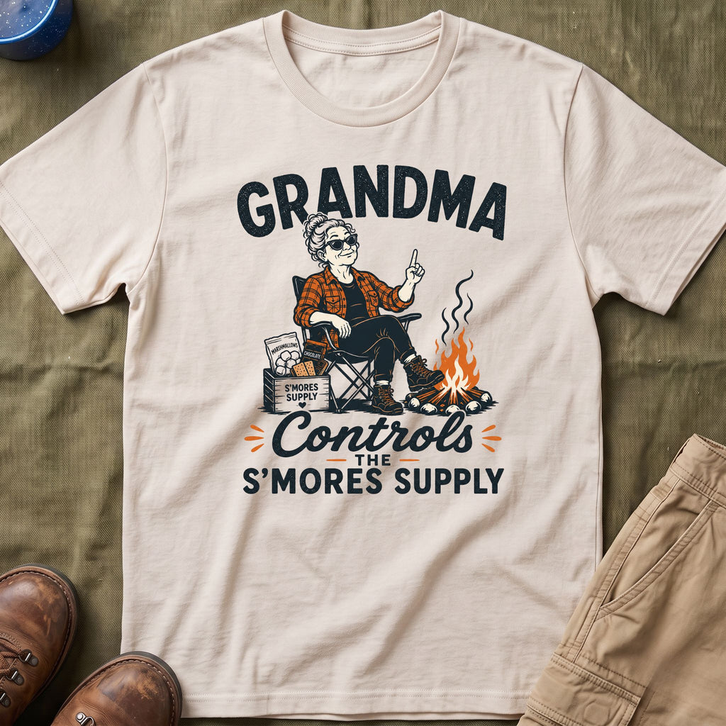 Grandma — Controls The S'Mores Supply Matching T-Shirt
