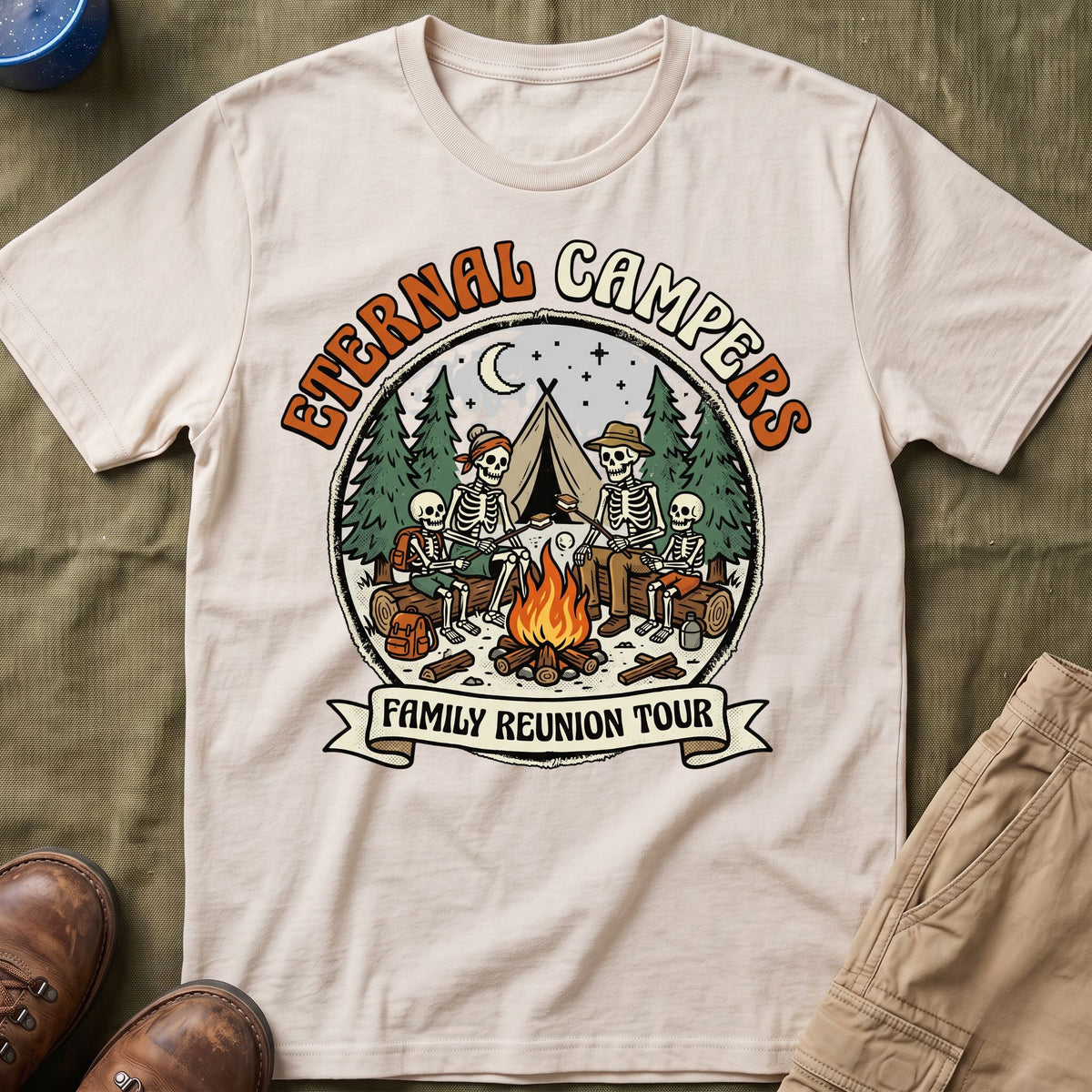 Eternal Campers — Family Reunion Tour With Skeleton T-Shirt