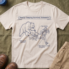 Family Camping Survival Schematic With The Bear T-Shirt