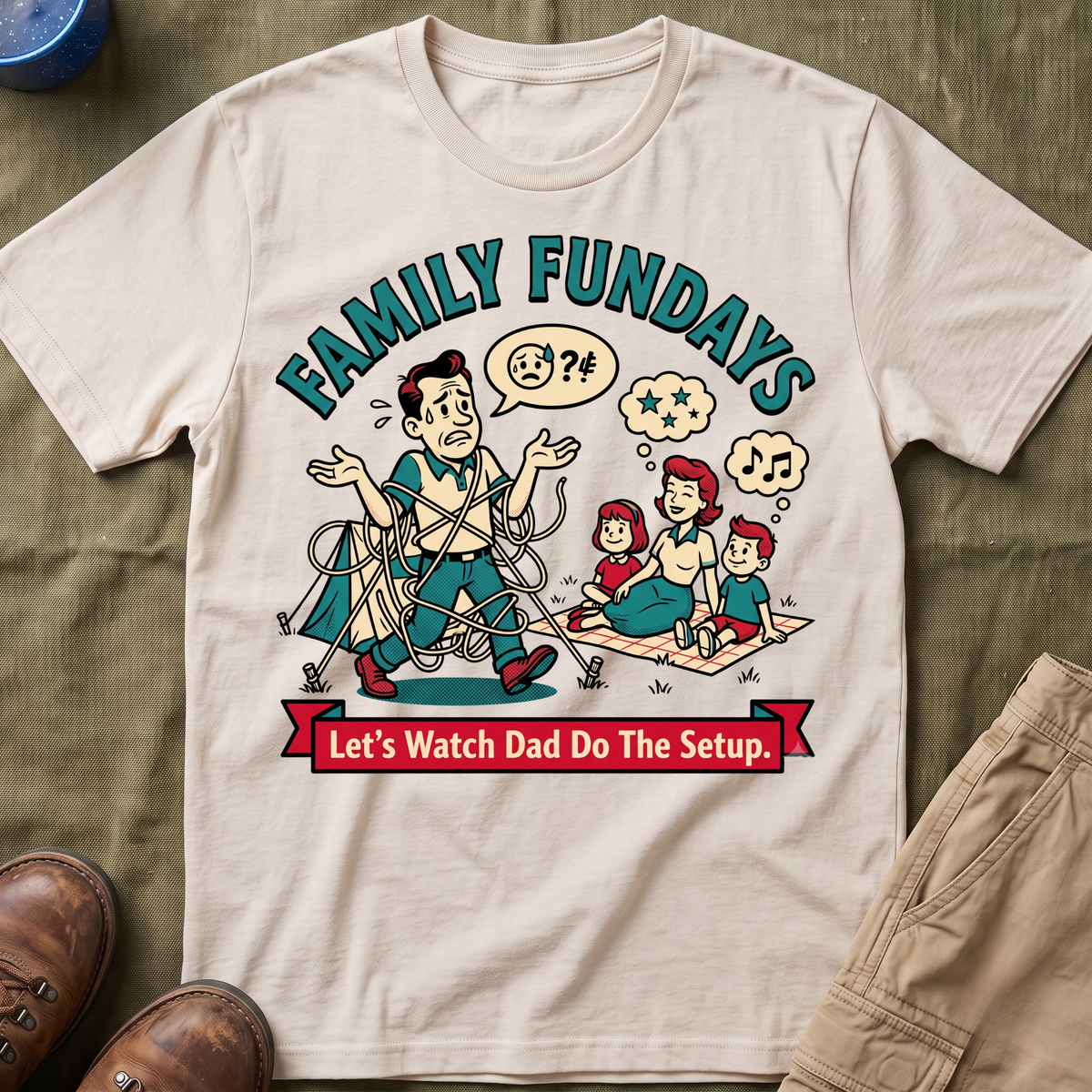 Family Fundays — Let's Watch Dad Do The Setup T-Shirt