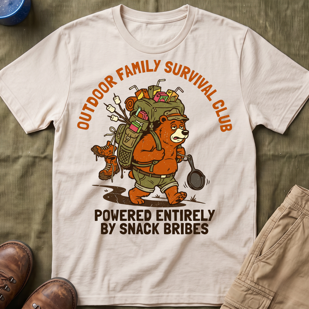 Outdoor Family Survival Club —  Powered Entirely by Snack Bribes T-Shirt