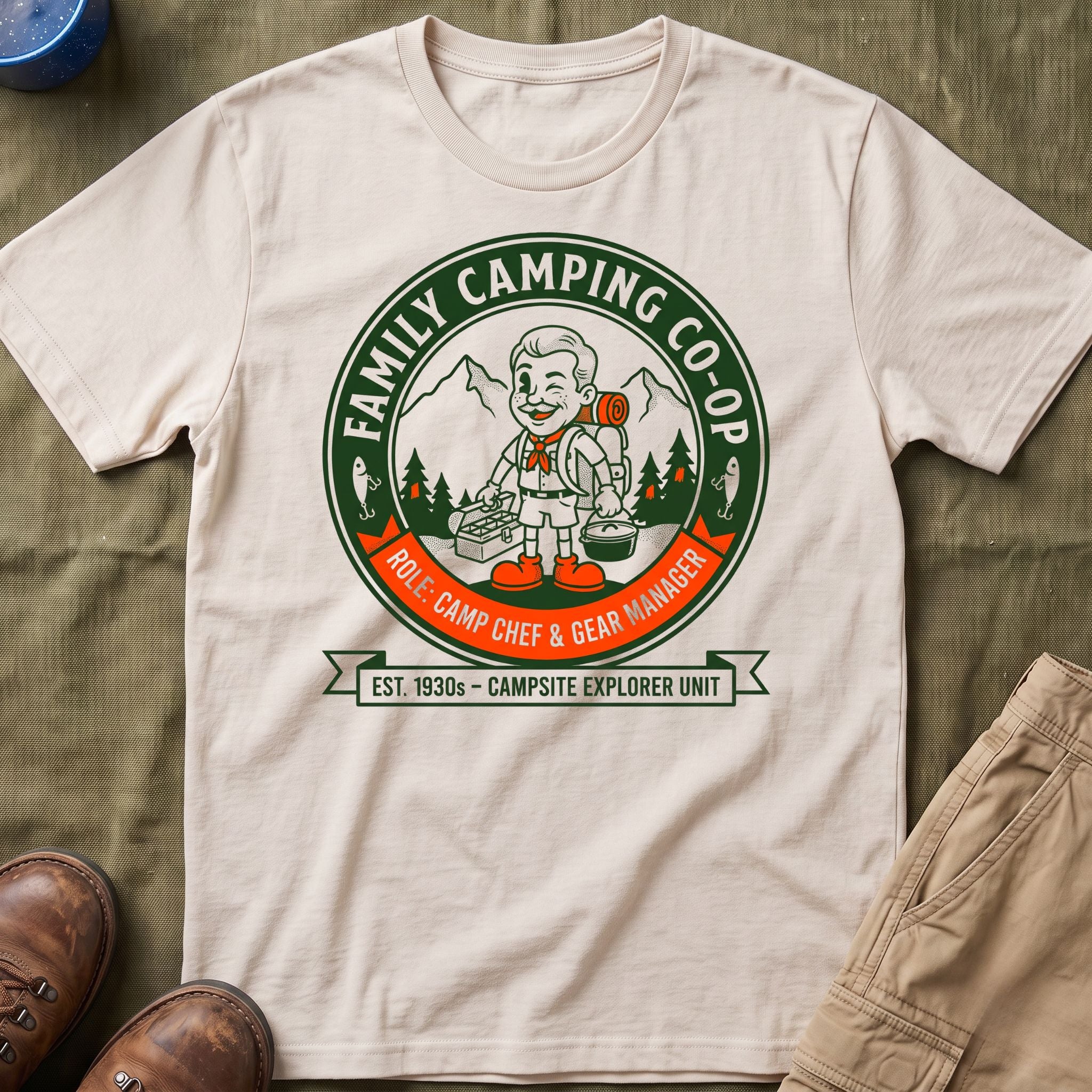 Family Camping Coop —  Camp Chef & Gear Manager Matching T-Shirt