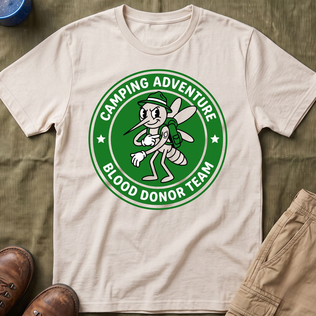 Camping Adventure — Blood Donor Team With Mosquitoes T-Shirt