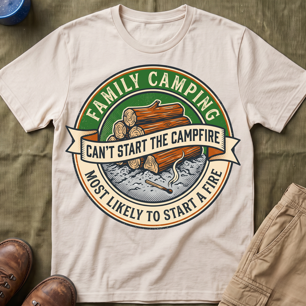Most Likely To Start a Fire Can't Start The Campfire — Vintage T-Shirt