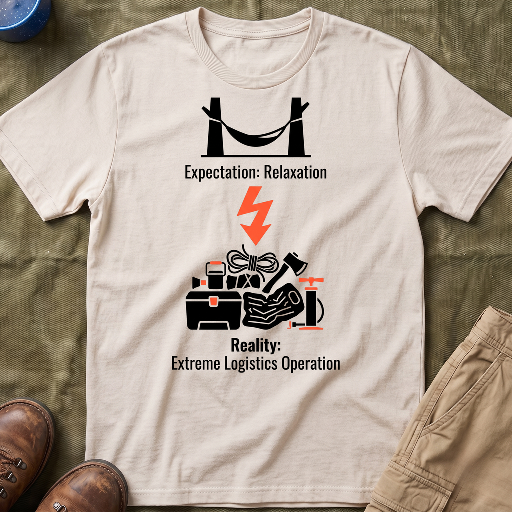 Expectation: Relaxation — Reality: Extreme Logistics Operations Family Camping T-Shirt