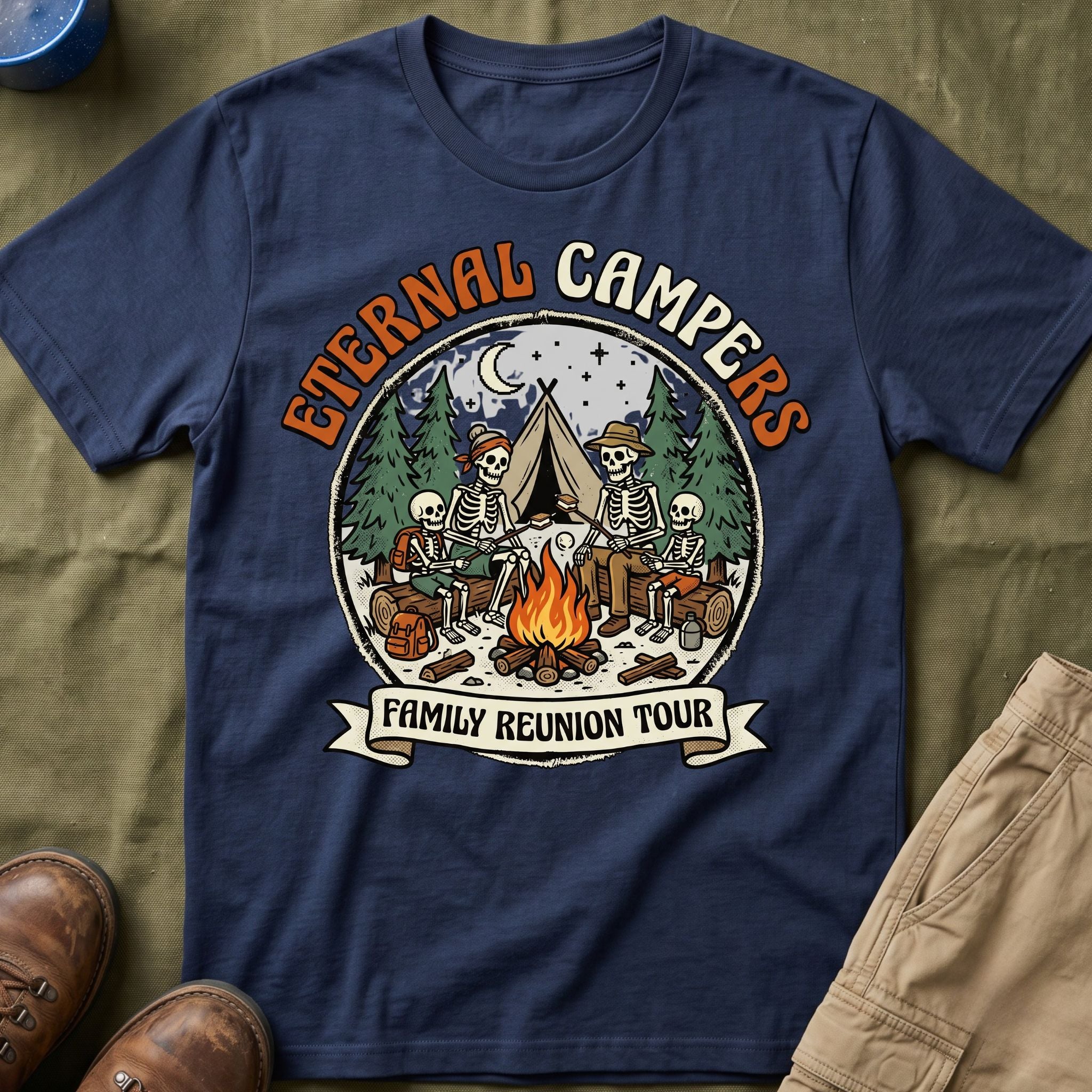 Eternal Campers — Family Reunion Tour With Skeleton T-Shirt