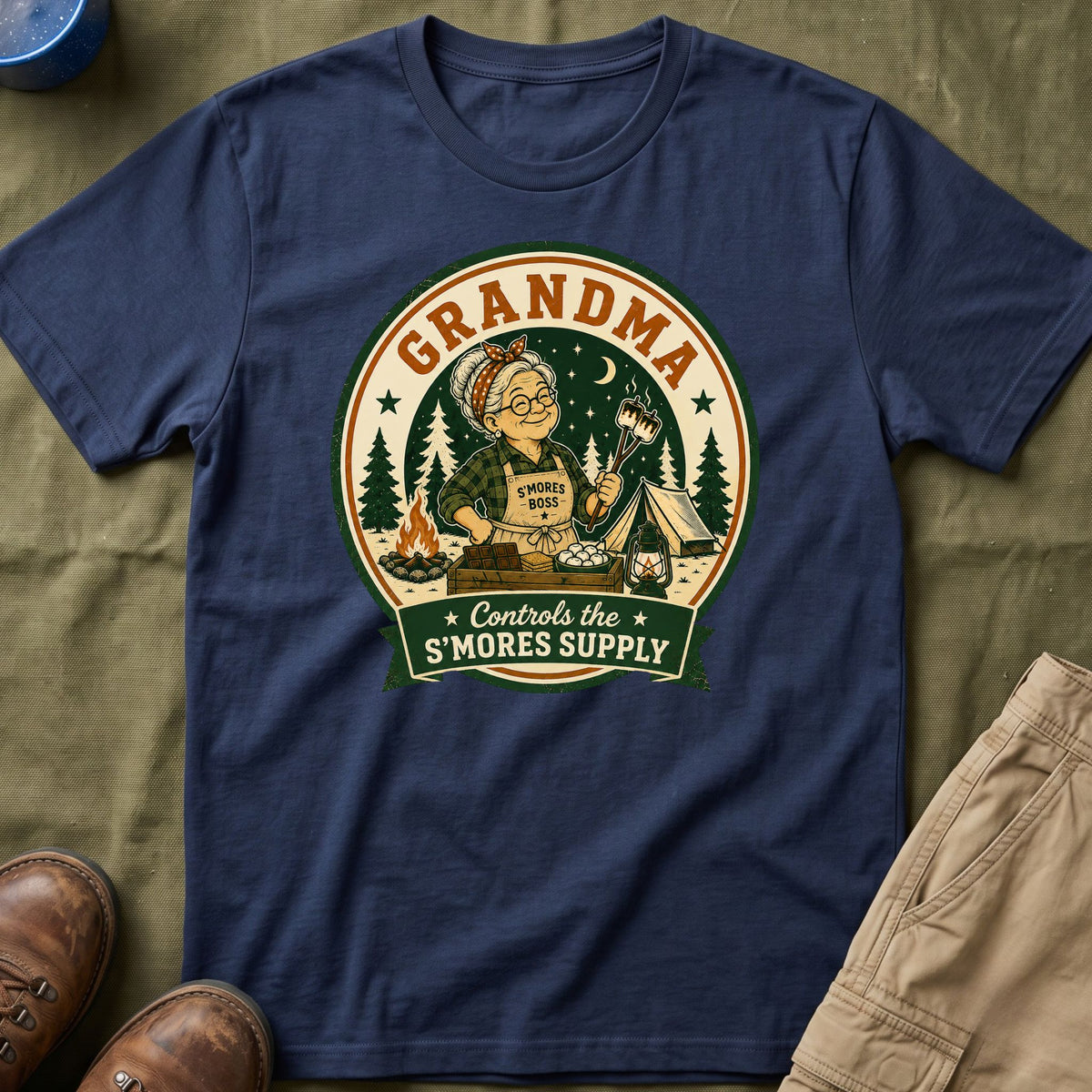 Grandma — Controls The S'Mores Supply Matching T-Shirt