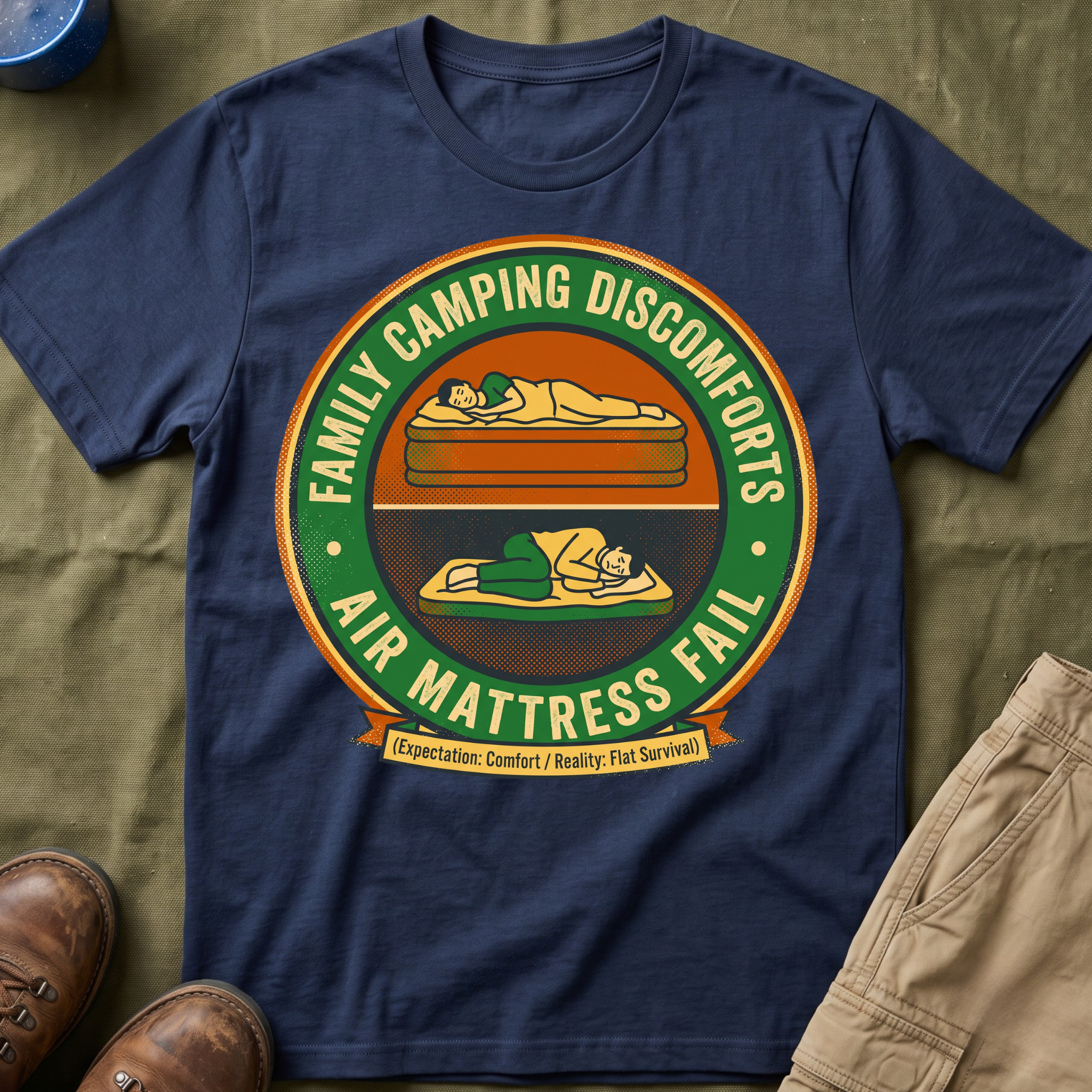 Family Camping Discomforts —  Air Mattress Fail T-Shirt