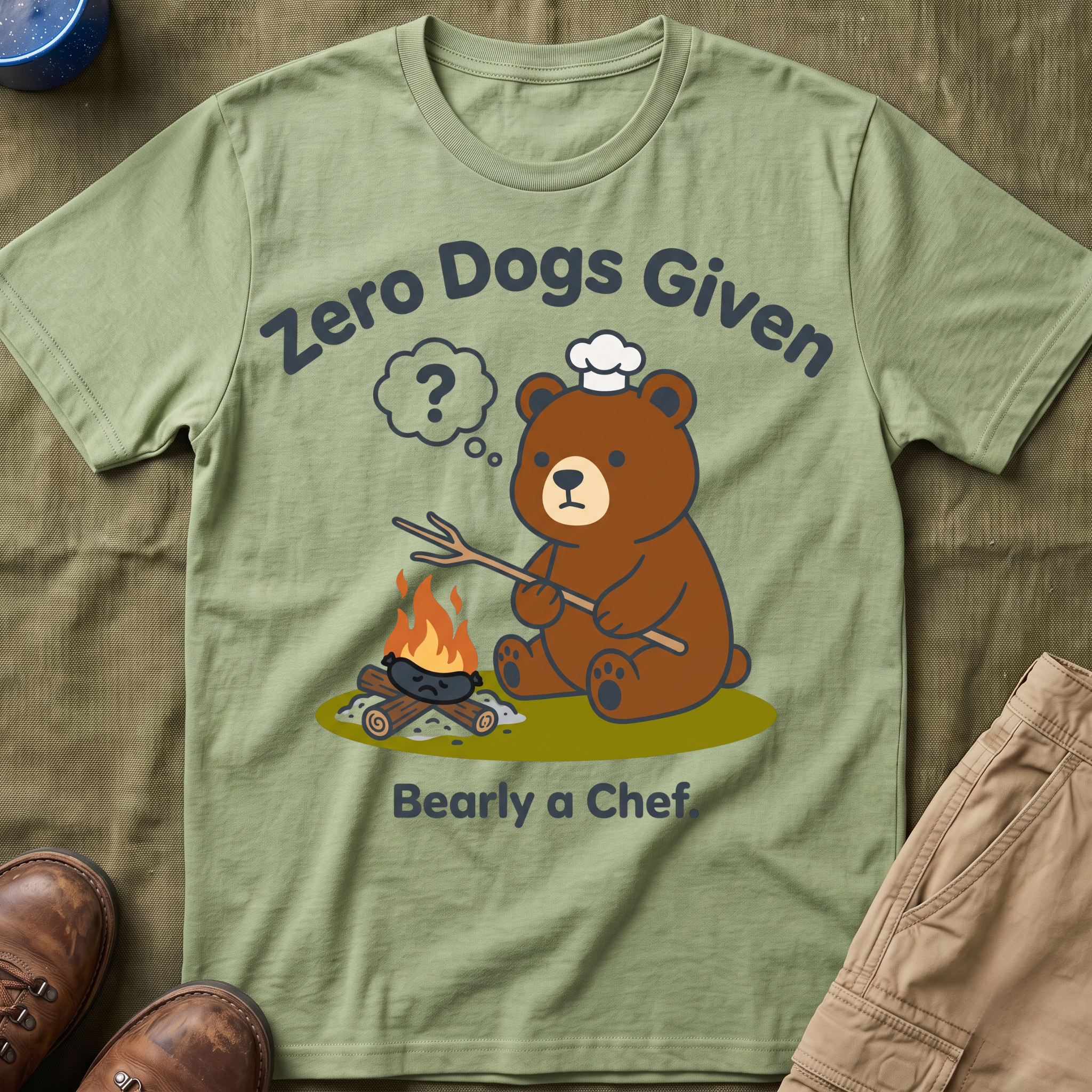 Zero Dogs Given — Bearly a Chef T-Shirt