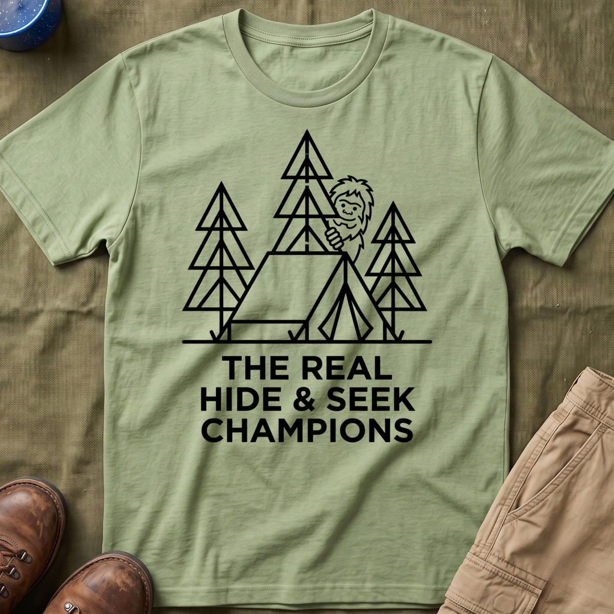 The Real Hide & Seek Champions With Bigfoot — Light Edition T-Shirt