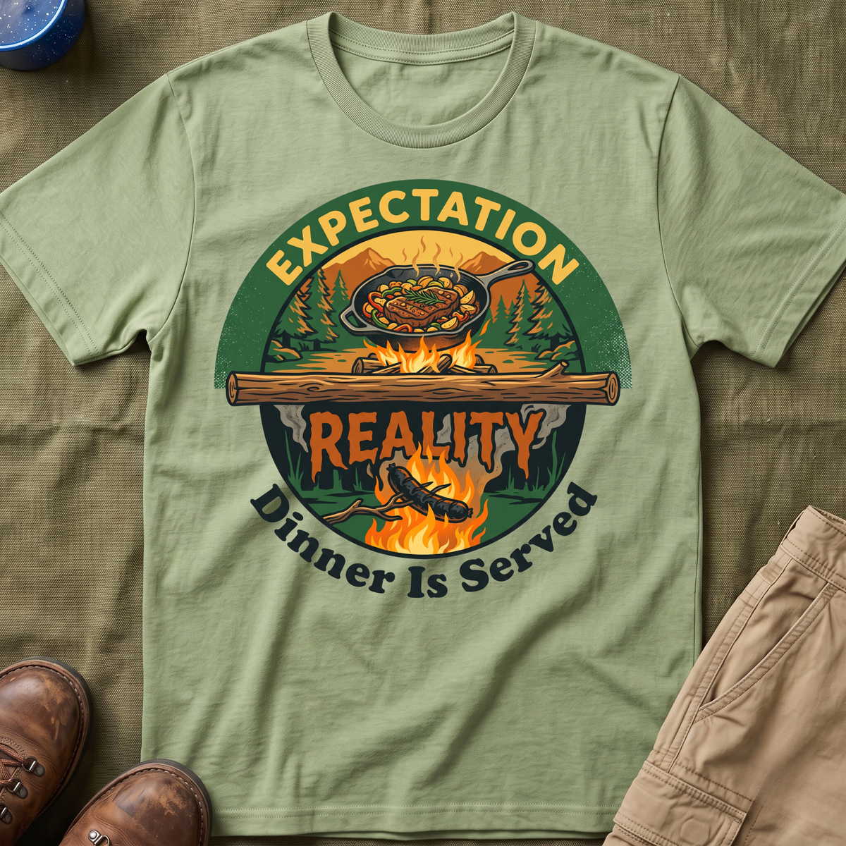 Expectation vs Reality — Dinner Is Served T-Shirt