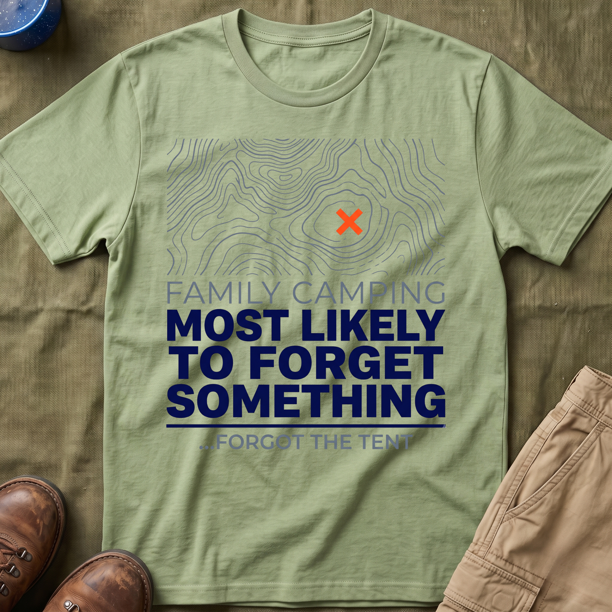 Most Likely To Forget Something Forgot The Tent — Minimalist T-Shirt