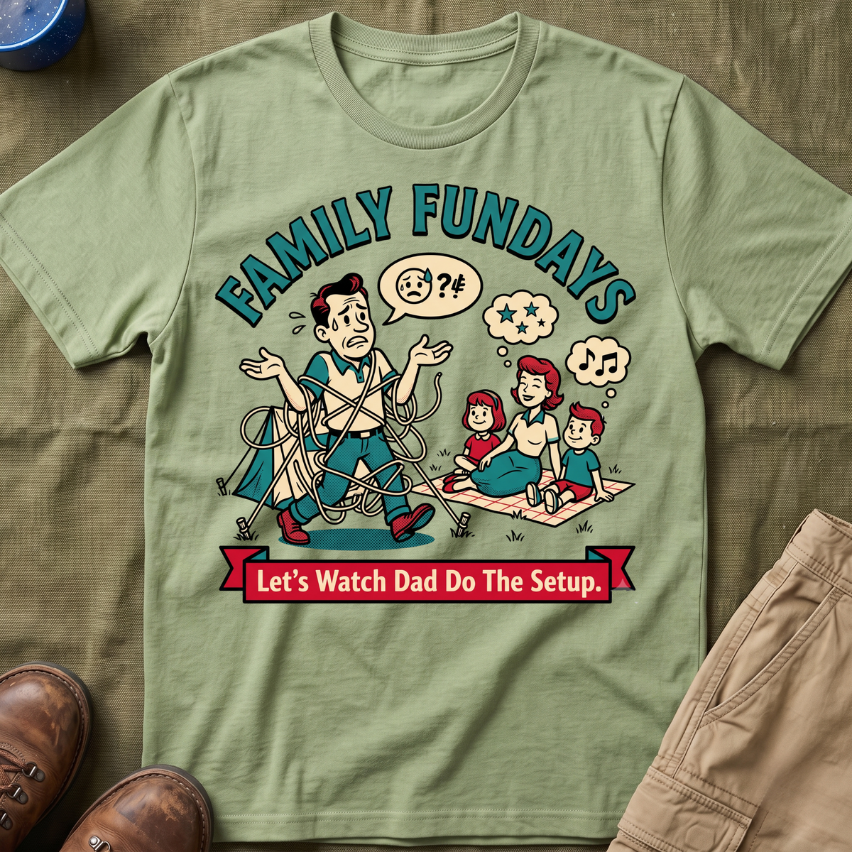 Family Fundays — Let's Watch Dad Do The Setup T-Shirt