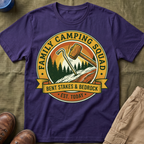 Family Camping Squad — Bent Stakes & Bedrock T-Shirt