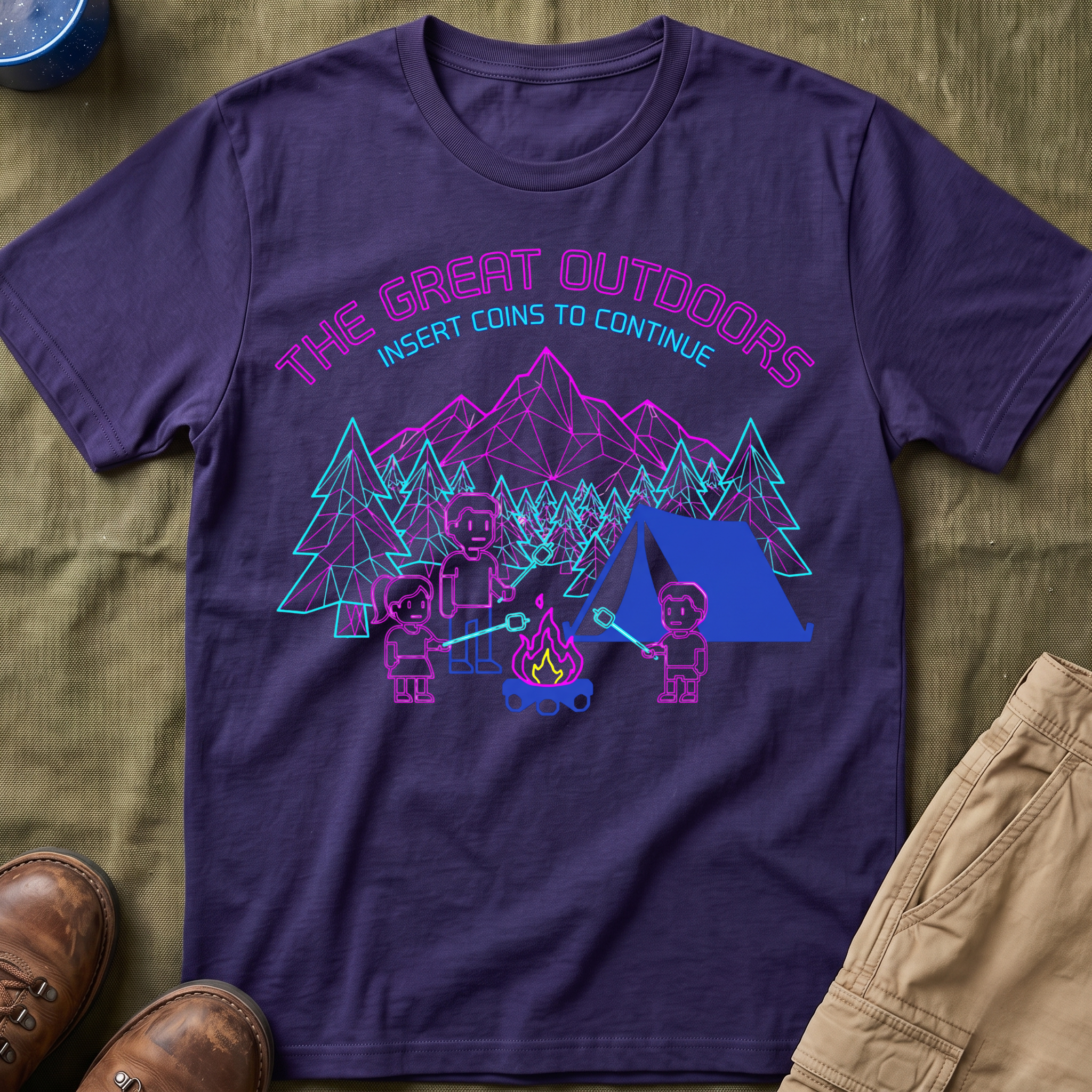 The Great Outdoors — Insert Coins To Continue 8-Bit T-Shirt