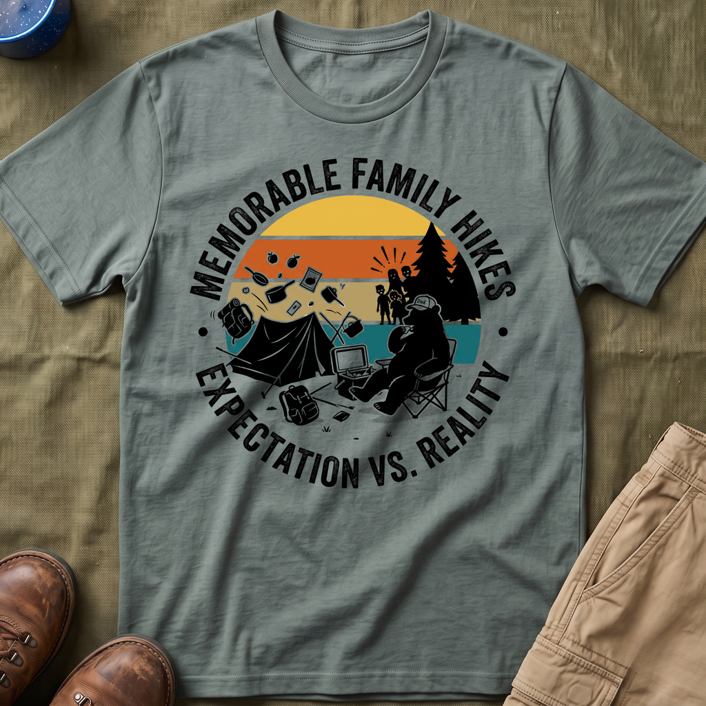 Memorable Family Hikes —  Expectation VS Reality With The Bear T-Shirt