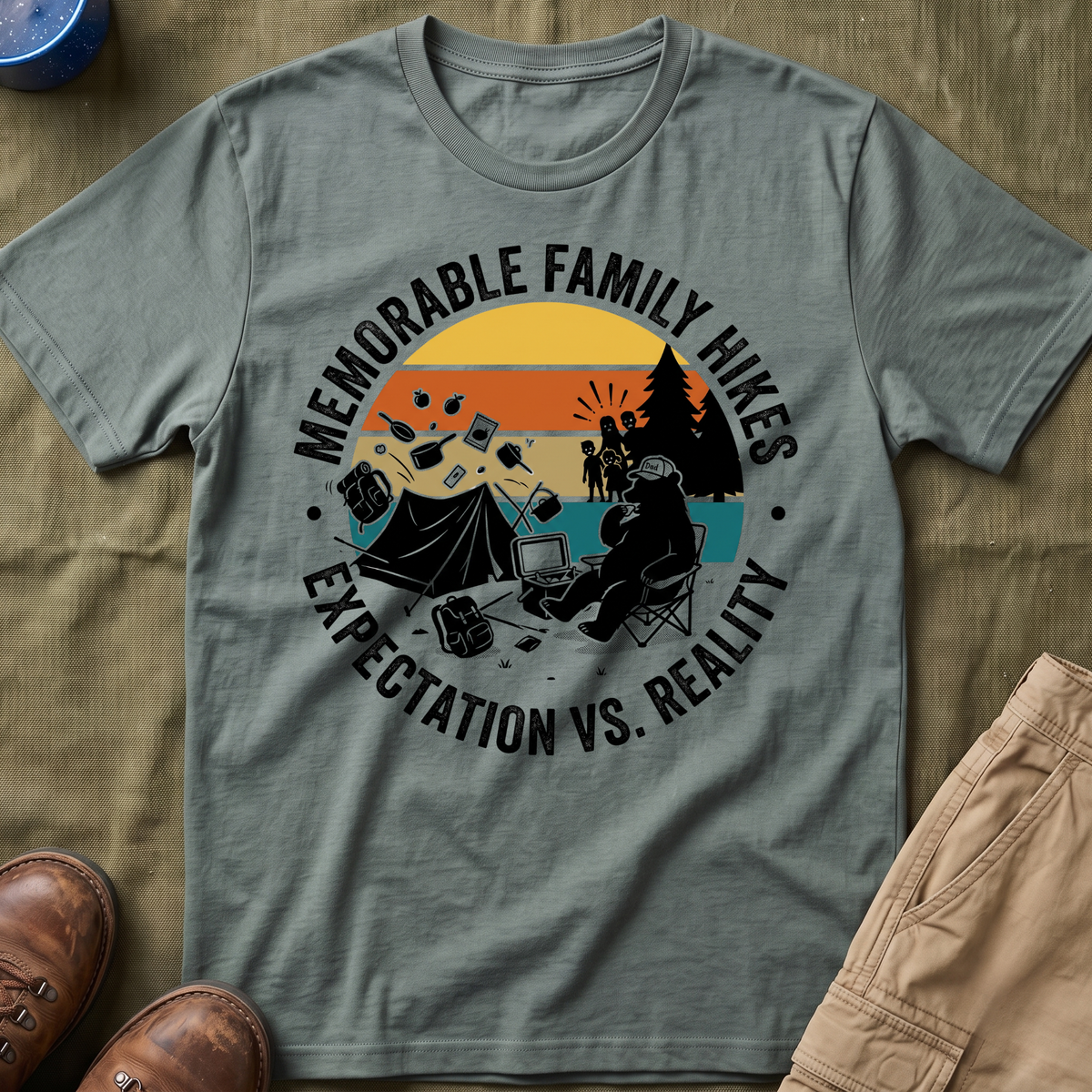 Memorable Family Hikes —  Expectation VS Reality With The Bear T-Shirt
