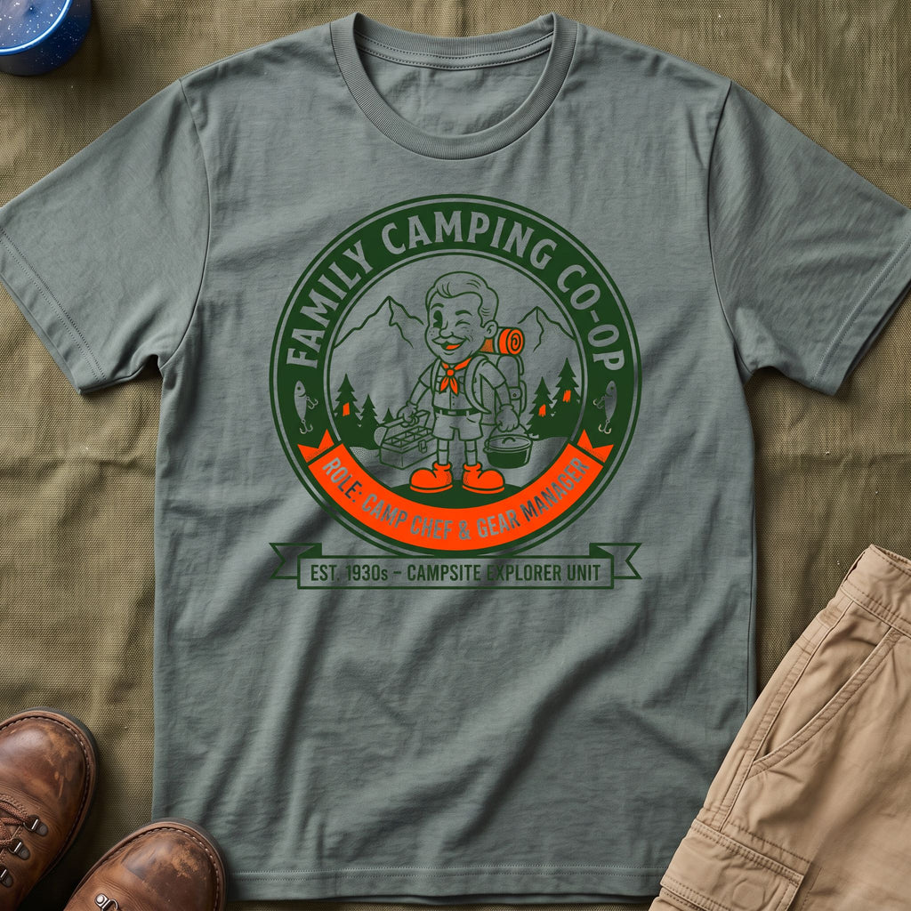 Family Camping Coop —  Camp Chef & Gear Manager Matching T-Shirt