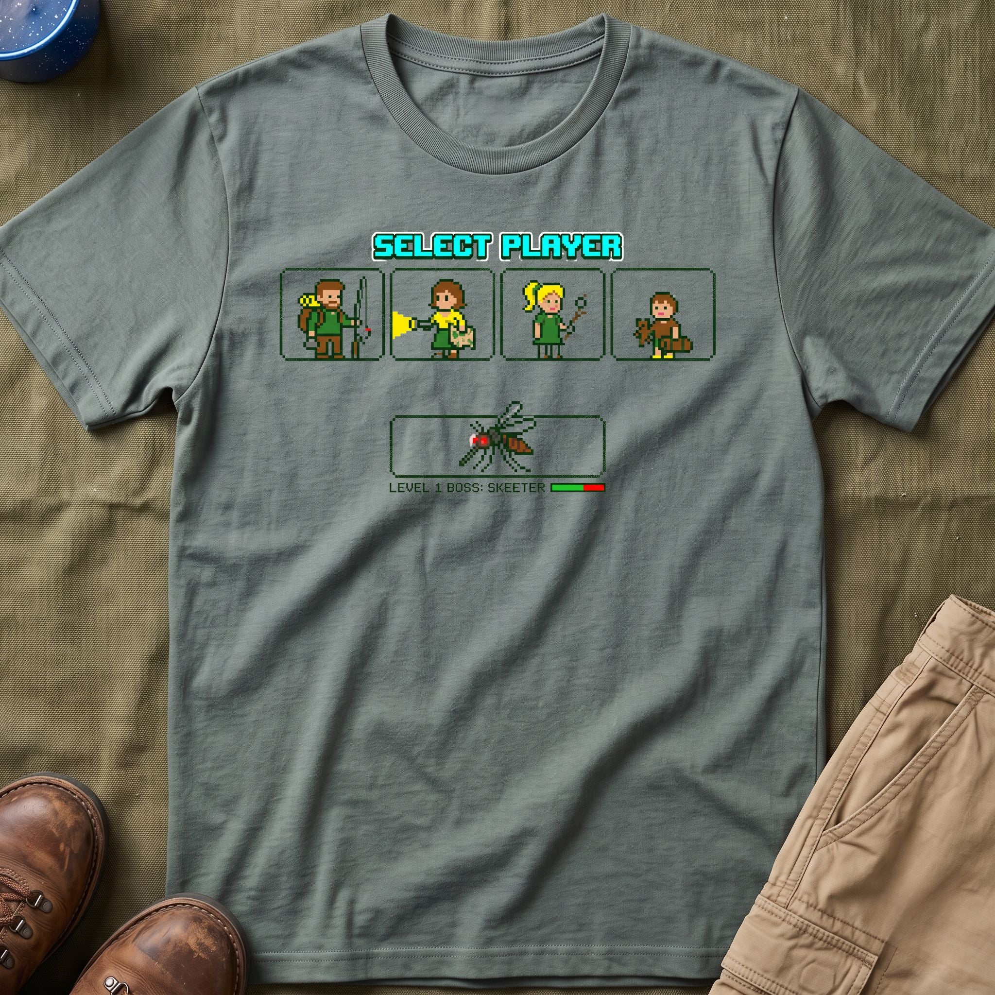 Select Player — With Mosquitoes 8-Bit T-Shirt