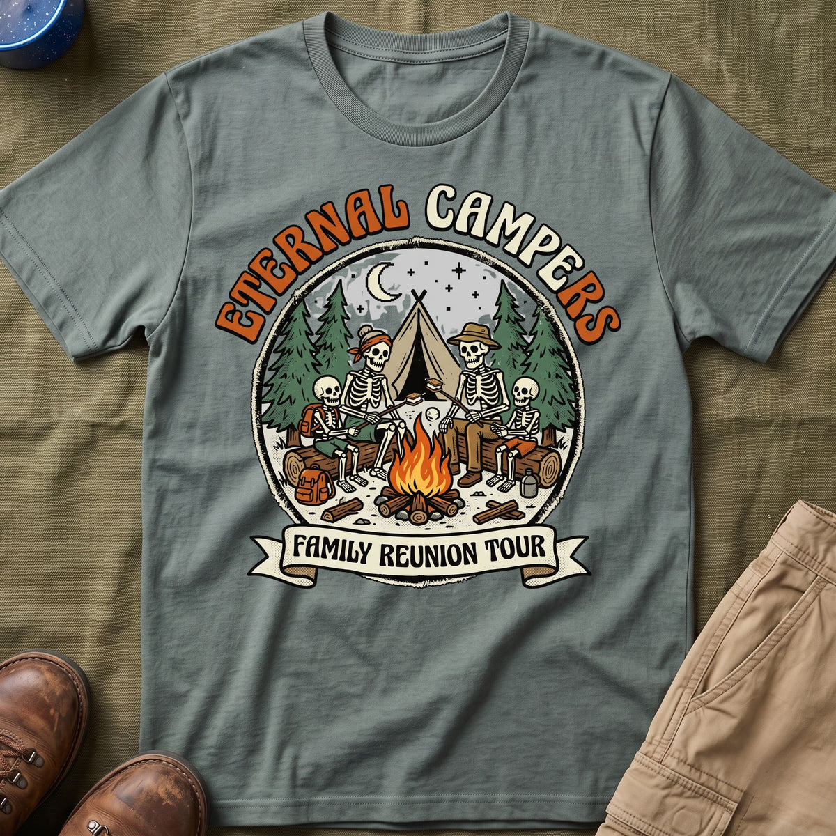 Eternal Campers — Family Reunion Tour With Skeleton T-Shirt
