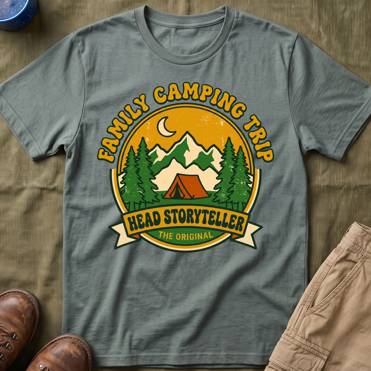 Family Camping Trip — Head Storyteller Matching T-Shirt