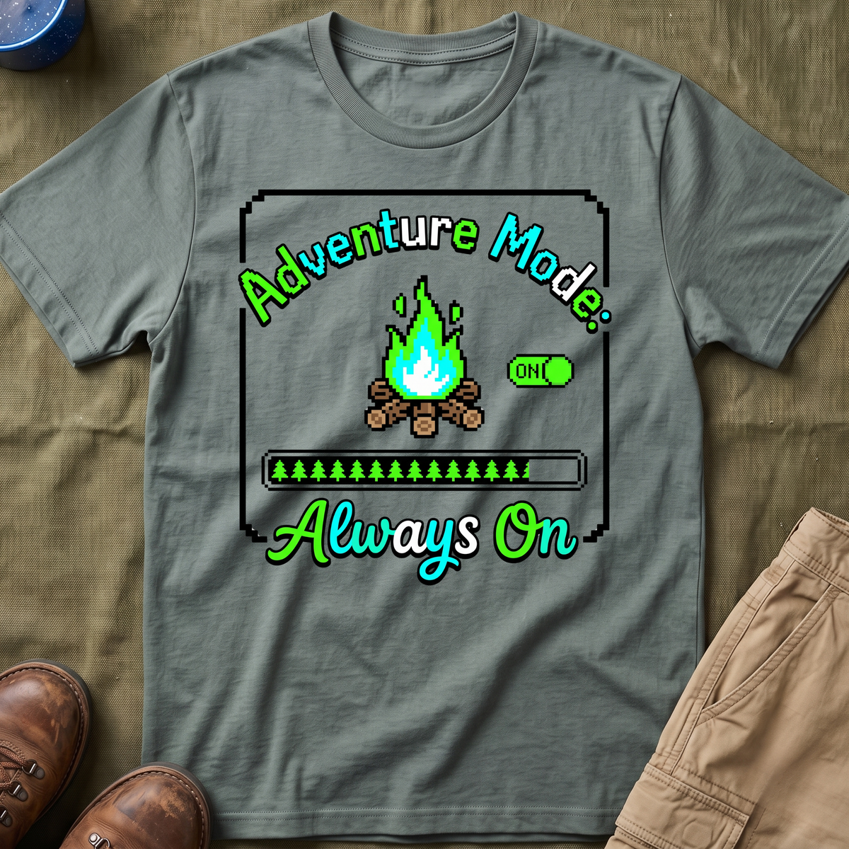 Adventure Mode Always On — 8-Bit T-Shirt