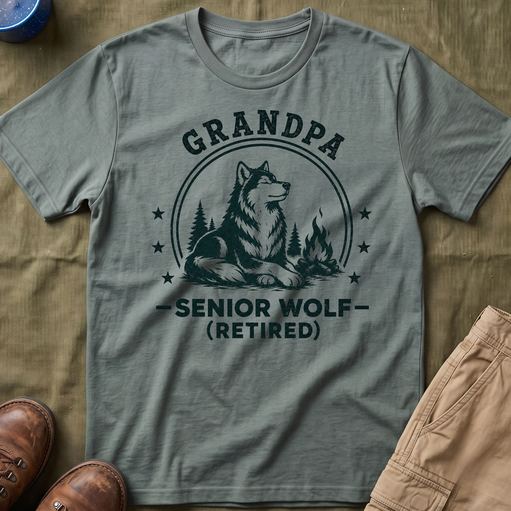 Grandpa — Senior Wolf (Retired) Matching T-Shirt